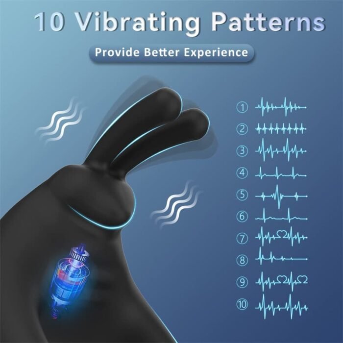 Rabbit Penisring Vibrator mit 10 Vibrationsmodi für längere Erektion Stimulation Penis Sex Toys