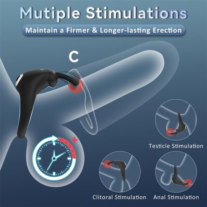 Rabbit Penisring Vibrator mit 10 Vibrationsmodi für längere Erektion Stimulation Penis Sex Toys