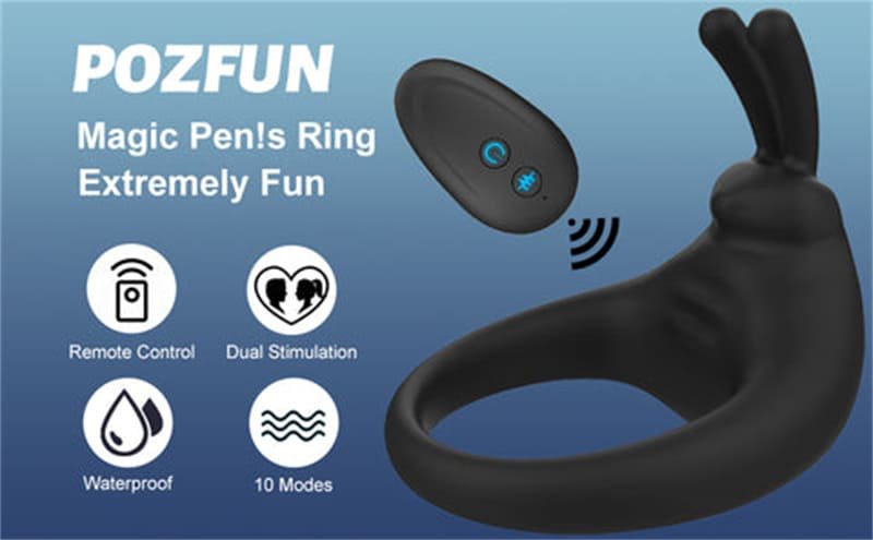 Rabbit Penisring Vibrator mit 10 Vibrationsmodi für längere Erektion Stimulation Penis Sex Toys