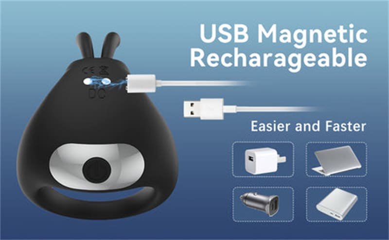 Rabbit Penisring Vibrator mit 10 Vibrationsmodi für längere Erektion Stimulation Penis Sex Toys