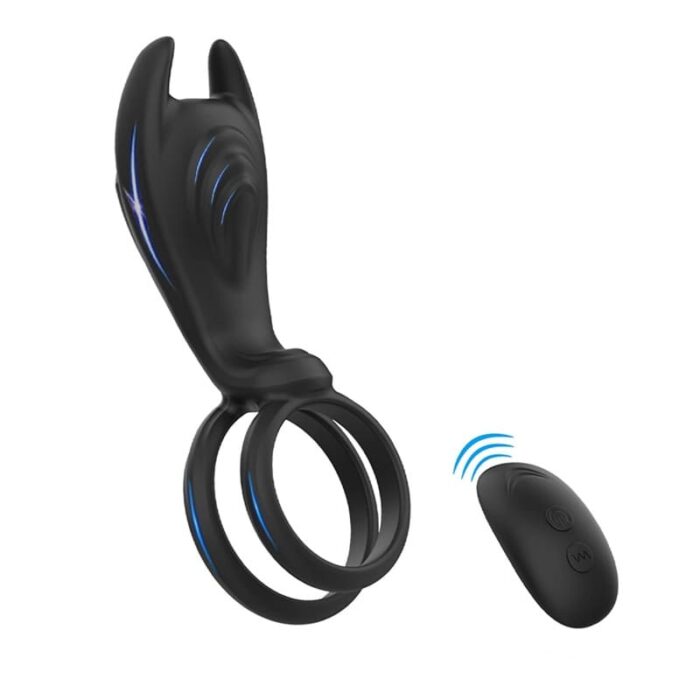Rabbit Penisring Vibrator mit 9 Vibrations Hodenring Sexspielzeug Silikon Penis Ring mit Fernbedienung