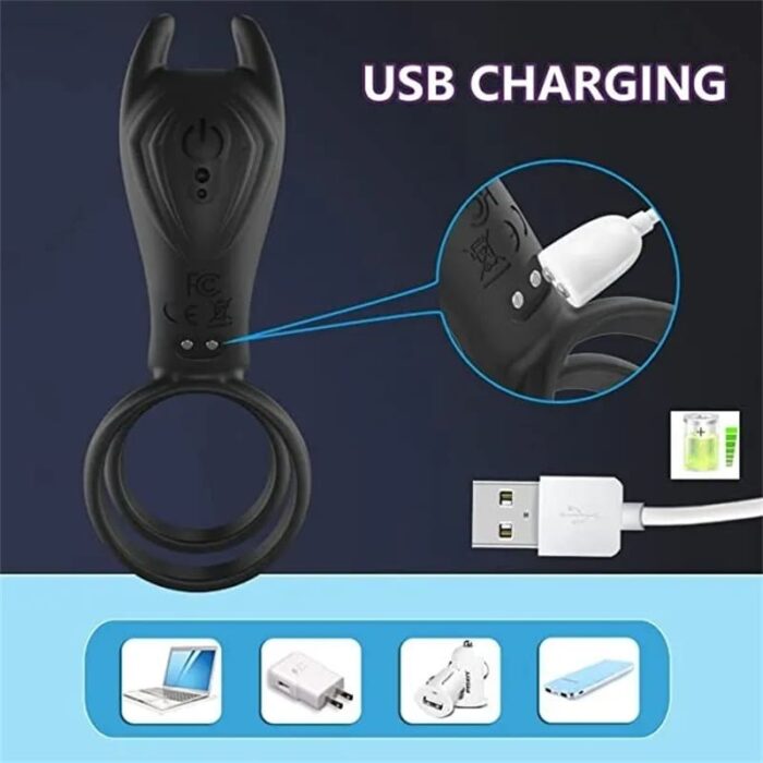 Rabbit Penisring Vibrator mit 9 Vibrations Hodenring Sexspielzeug Silikon Penis Ring mit Fernbedienung