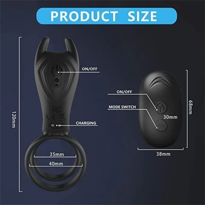 Rabbit Penisring Vibrator mit 9 Vibrations Hodenring Sexspielzeug Silikon Penis Ring mit Fernbedienung