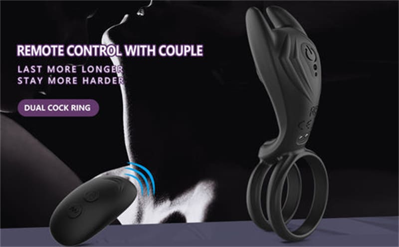 Rabbit Penisring Vibrator mit 9 Vibrations Hodenring Sexspielzeug Silikon Penis Ring mit Fernbedienung