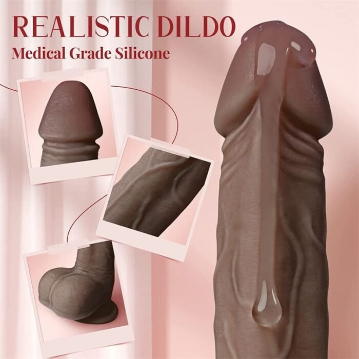 Realistischer Dildo für Frauen mit 8 Stoßfunktions 22cm XXL Dildos Sex Spielzeug für die Frau mit App & Fernbedienung