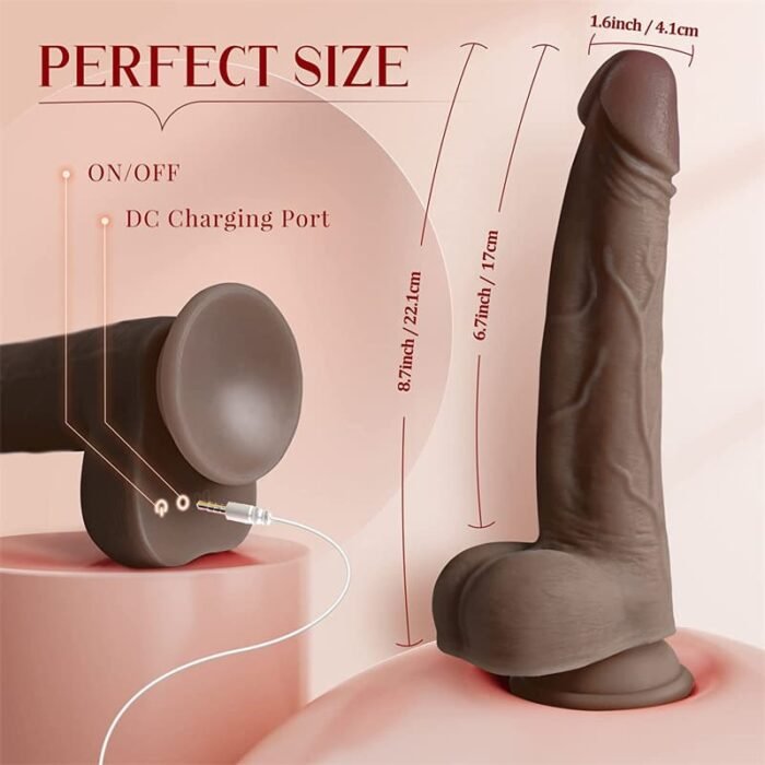 Realistischer Dildo für Frauen mit 8 Stoßfunktions 22cm XXL Dildos Sex Spielzeug für die Frau mit App & Fernbedienung