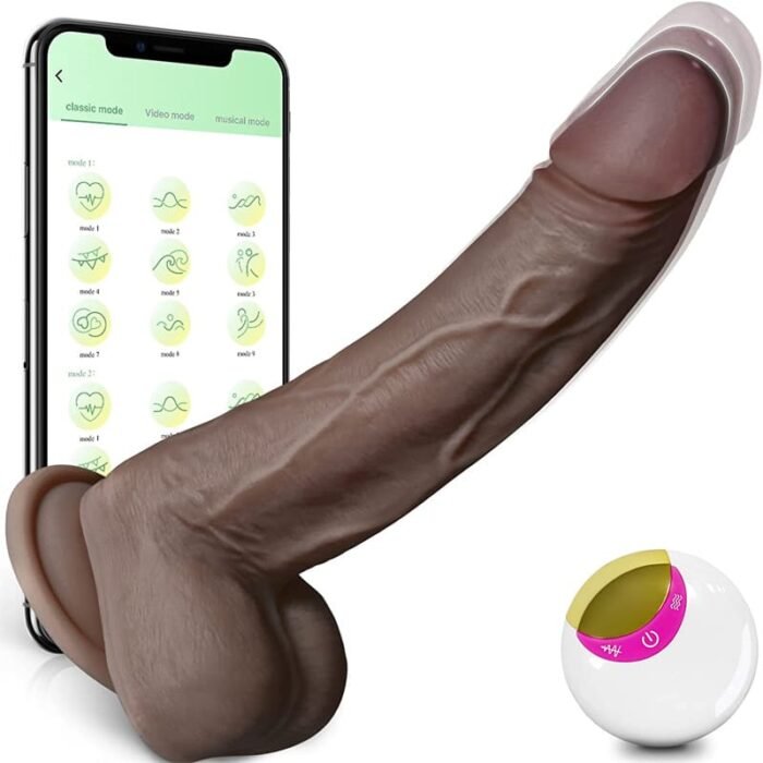 Realistischer Dildo für Frauen mit 8 Stoßfunktions 22cm XXL Dildos Sex Spielzeug für die Frau mit App & Fernbedienung