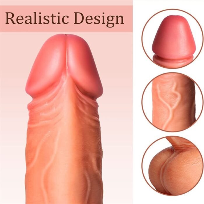 Realistischer Dildo mit Heizung, 8 Stoß & Vibrationsmodi Dildo Vibrator Sexspielzeug für Paare mit App & Fernbedienung