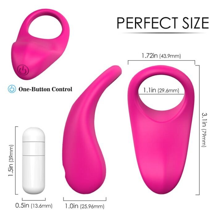 Rosa Penisring Vibrator Sex Spielzeug für die Männer mit Vibration und Fernbedienung Penis Ring Sex Toys