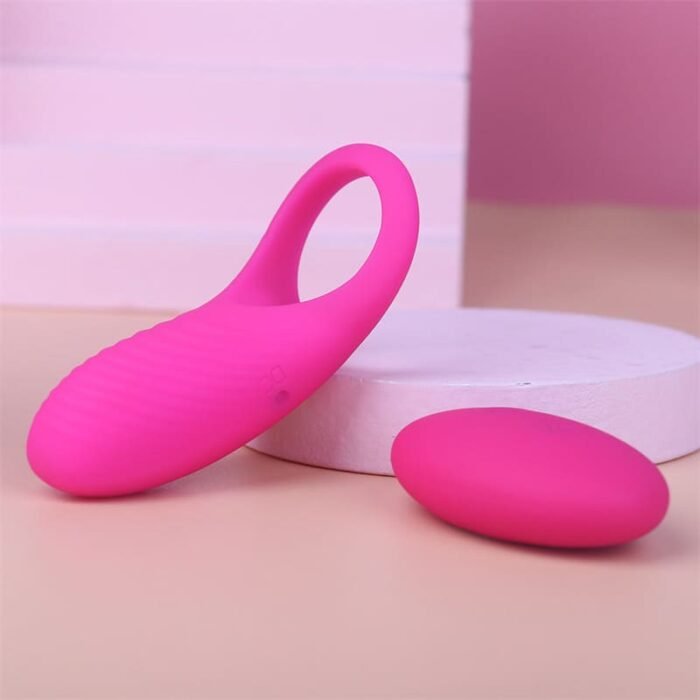 Rosa Penisring Vibrator Sex Spielzeug für die Männer mit Vibration und Fernbedienung Penis Ring Sex Toys