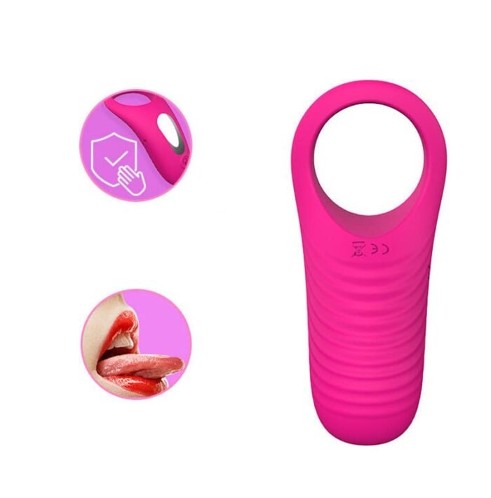 Rosa Penisring Vibrator Sex Spielzeug für die Männer mit Vibration und Fernbedienung Penis Ring Sex Toys