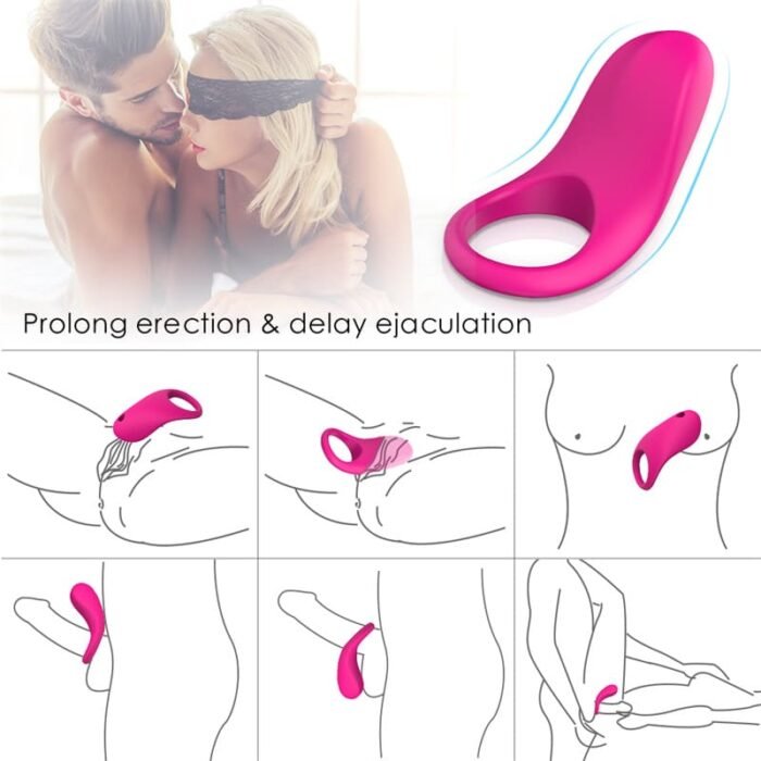 Rosa Penisring Vibrator Sex Spielzeug für die Männer mit Vibration und Fernbedienung Penis Ring Sex Toys