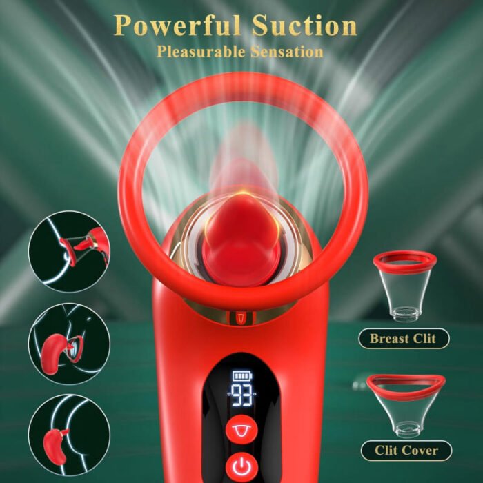 Rose 5 in 1 Klitoris Sauger & Zungenvibrator mit 9 Zungenlecken 3 Saugbewegungen Sex Toys für Damen Paare mit APP