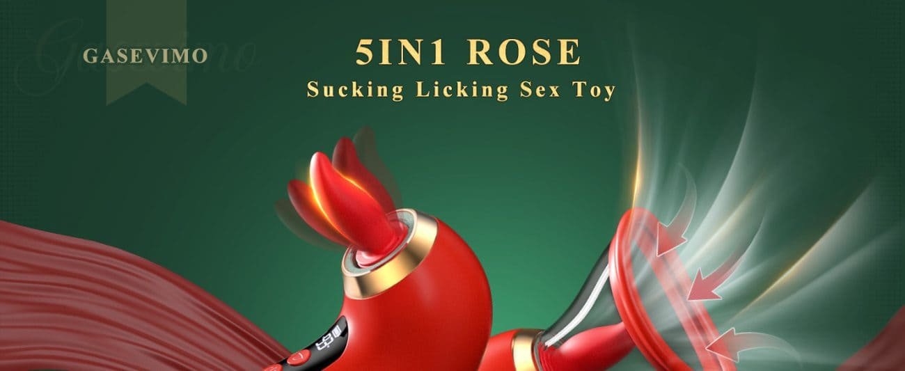 Rose 5 in 1 Klitoris Sauger & Zungenvibrator mit 9 Zungenlecken 3 Saugbewegungen Sex Toys für Damen Paare mit APP