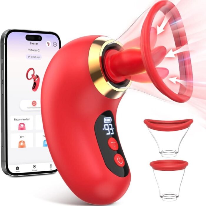 Rose 5 in 1 Klitoris Sauger & Zungenvibrator mit 9 Zungenlecken 3 Saugbewegungen Sex Toys für Damen Paare mit APP