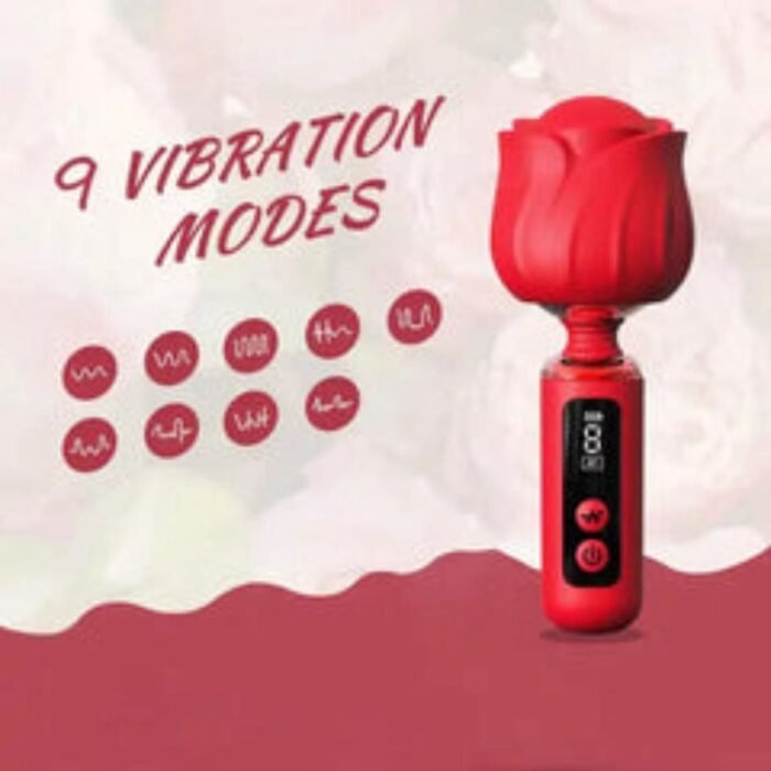 Rose AV Massagestab & Magic Wand mit 9 Vibrationsmodi Rosen Vibrator G-Punkt Stimulator für Frauen