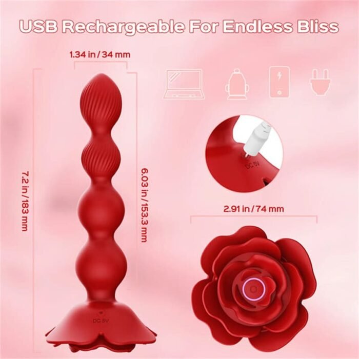 Rose Analkugeln mit 10 Vibration 10 Schwing & 3 Saugenmodi Silikon prostata vibrator & Anal Vibrator für Paare