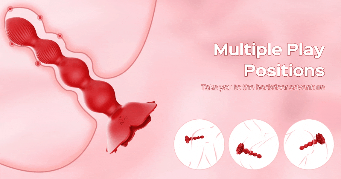 Rose Analkugeln mit 10 Vibration 10 Schwing & 3 Saugenmodi Silikon prostata vibrator & Anal Vibrator für Paare