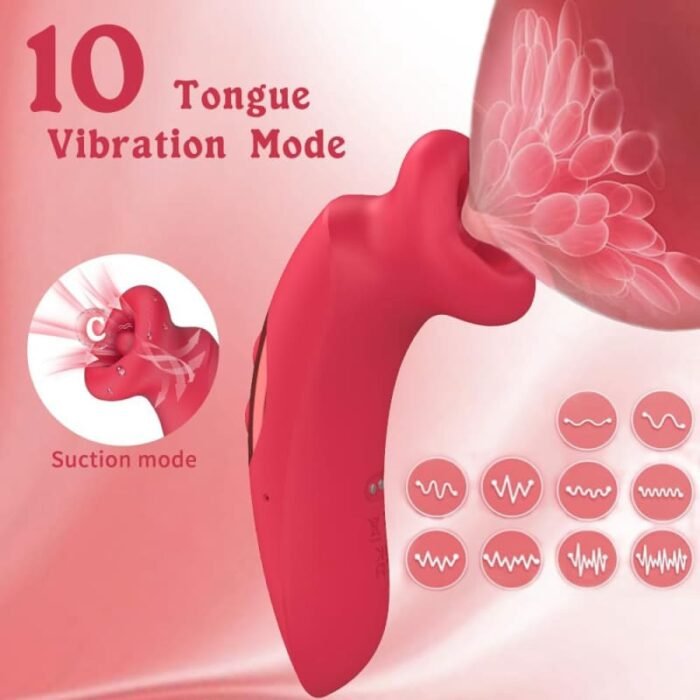 Rose Klitoris Sauger G-Punkt Vibrator mit 10 Saugmodi Zungenvibrator Spielzeug für die Frau