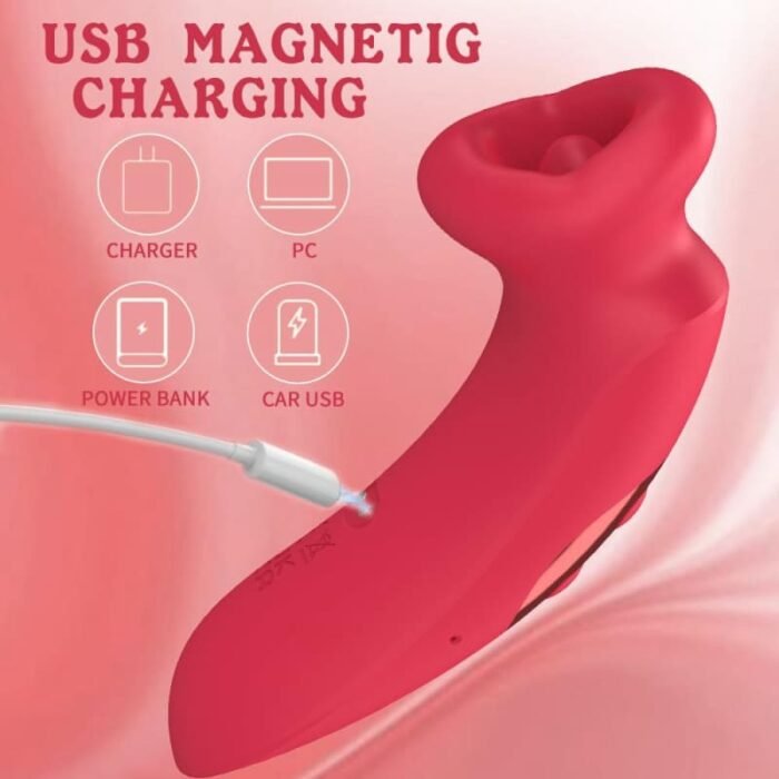 Rose Klitoris Sauger G-Punkt Vibrator mit 10 Saugmodi Zungenvibrator Spielzeug für die Frau