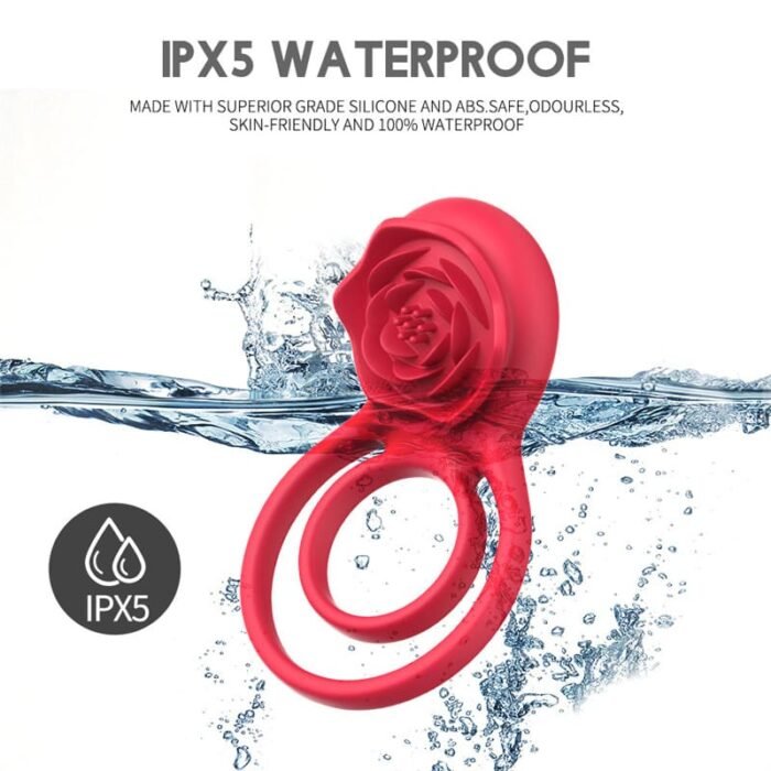 Rose Penisring Vibrator mit Klitoris Stimulator, 9 Vibrations Cockring Erotisches Sexspielzeug Mann Paar Frau Extrem