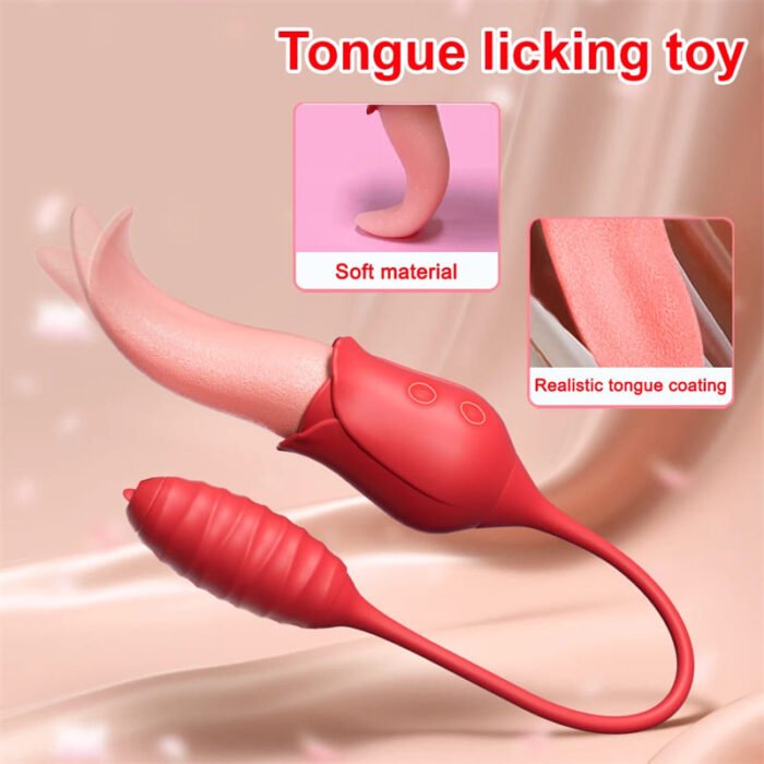 Rose Zungenvibrator G-Punkt Vibrator mit 10 Reiz- und Vibrationsmodi Klitoris Stimulator mit Vibro Eier