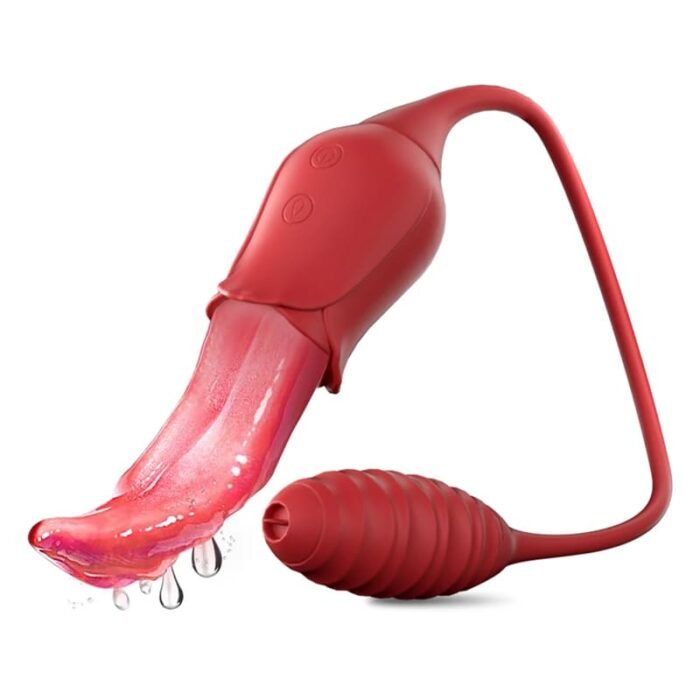 Rose Zungenvibrator G-Punkt Vibrator mit 10 Reiz- und Vibrationsmodi Klitoris Stimulator mit Vibro Eier