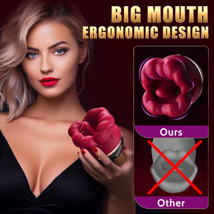 Rose Zungenvibrator & Klitoris Sauger mit 5 Saug- und 8 Leckfunktionen und APP-Steuerung 3 in 1 Rose Vibrator
