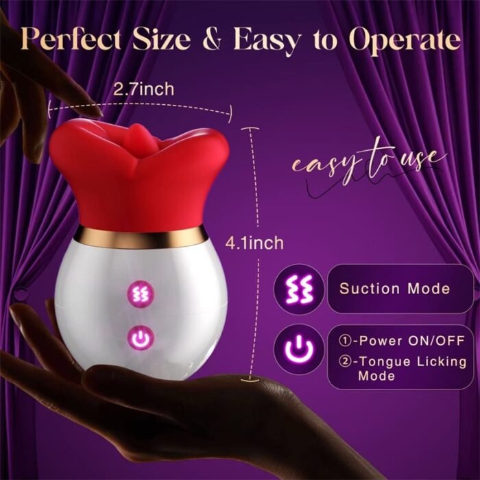 Rose Zungenvibrator mit 10 Vibrations 10 Zungenlecken 3 Saugmodi Klitoris Stimulator für Sie Sexspielzeug