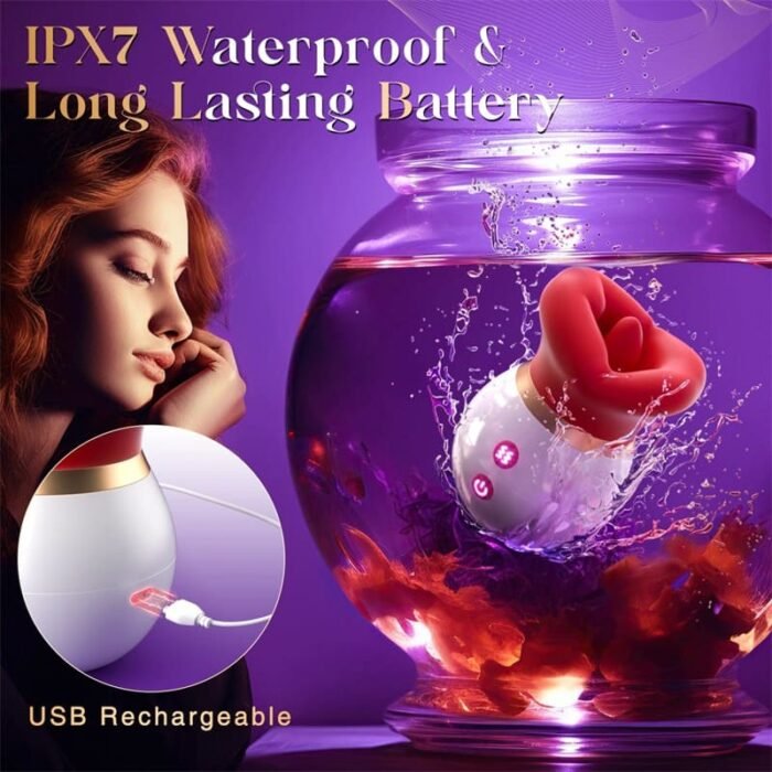 Rose Zungenvibrator mit 10 Vibrations 10 Zungenlecken 3 Saugmodi Klitoris Stimulator für Sie Sexspielzeug