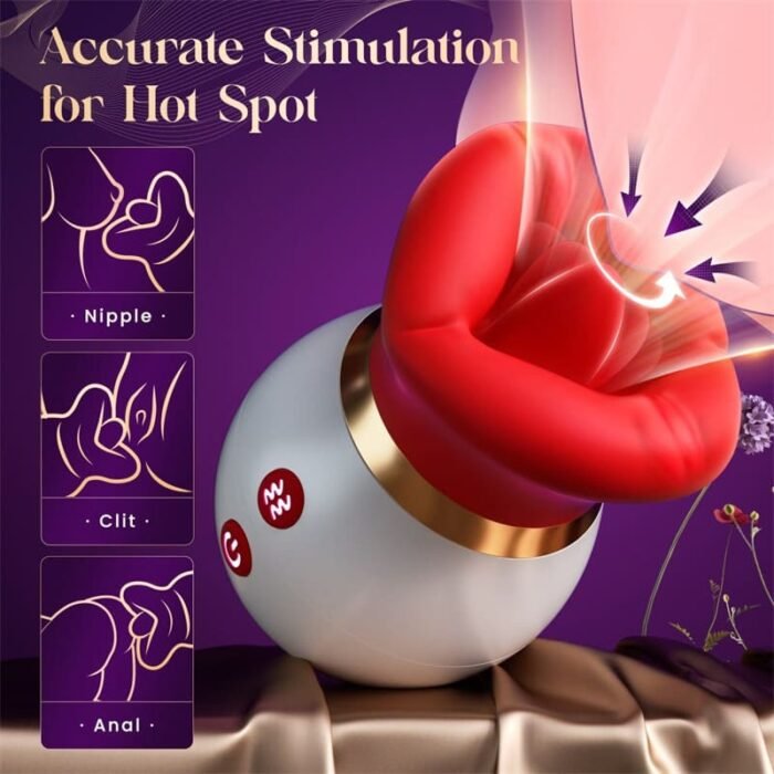 Rose Zungenvibrator mit 10 Vibrations 10 Zungenlecken 3 Saugmodi Klitoris Stimulator für Sie Sexspielzeug