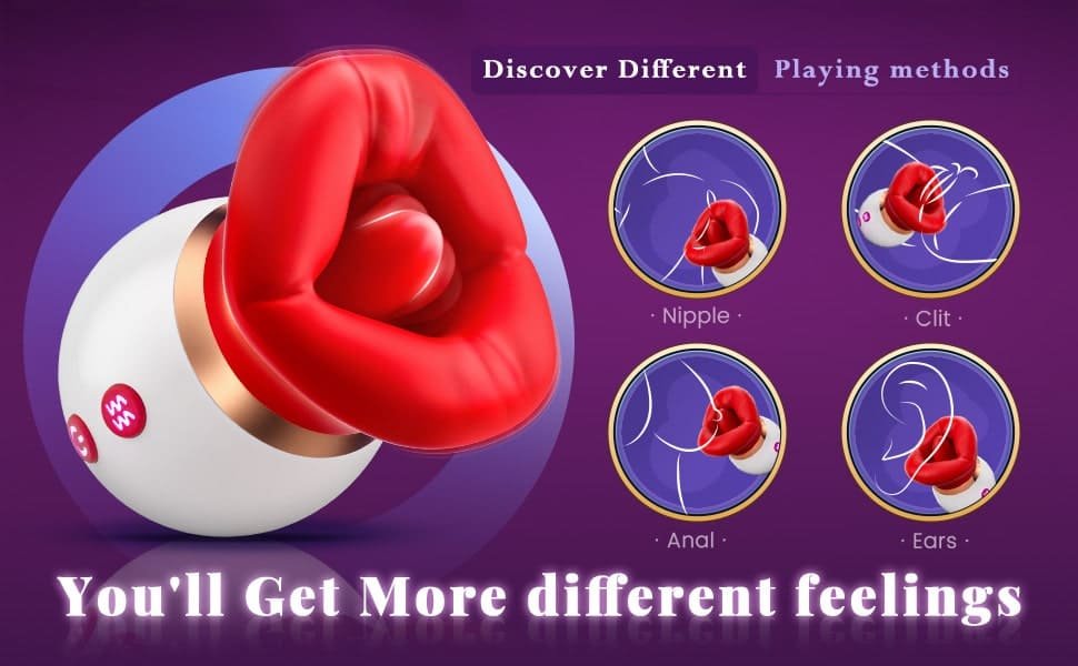 Rose Zungenvibrator mit 10 Vibrations 10 Zungenlecken 3 Saugmodi Klitoris Stimulator für Sie Sexspielzeug