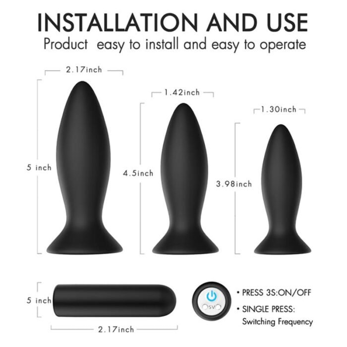 S-HANDE SHD S104 Analvibratoren mit 9 Vibrations Analplugset Sex Spielzeug für die Männer mit Fernbedienung