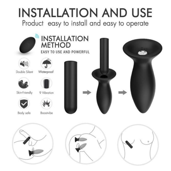 S-HANDE SHD S104 Analvibratoren mit 9 Vibrations Analplugset Sex Spielzeug für die Männer mit Fernbedienung