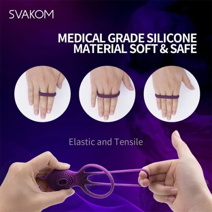 SVAKOM Dual Penisring Vibrator Penishülle für Penis G-Punkt mit 5 Vibrations Silikon Sexspielzeug Männer Bondage