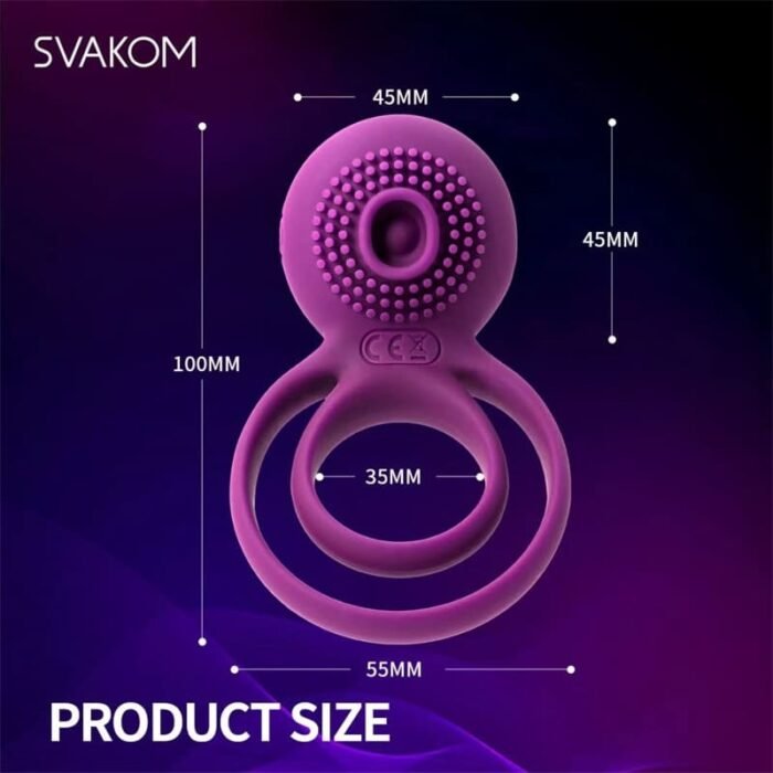 SVAKOM Dual Penisring Vibrator Penishülle für Penis G-Punkt mit 5 Vibrations Silikon Sexspielzeug Männer Bondage