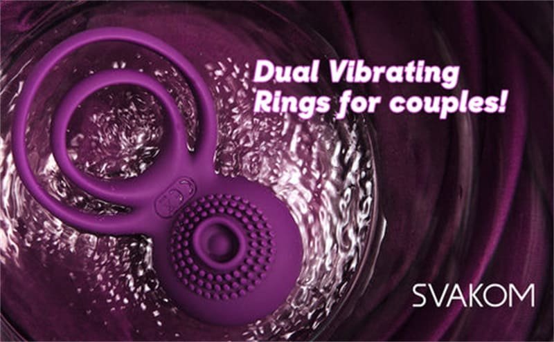 SVAKOM Dual Penisring Vibrator Penishülle für Penis G-Punkt mit 5 Vibrations Silikon Sexspielzeug Männer Bondage