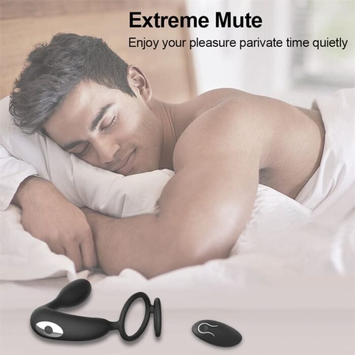 Safiman Anal Vibrator mit Dual Penisringe, 12 Vibrationsmodi Prostata Stimulation Männer Sex Spielzeug für Paare