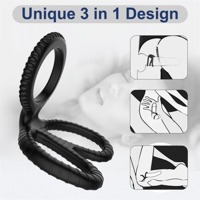 Schere Penisring Penis Bondage Verbesserung Erektion und Verlängerung 3 Silikon Cockring Sextoys