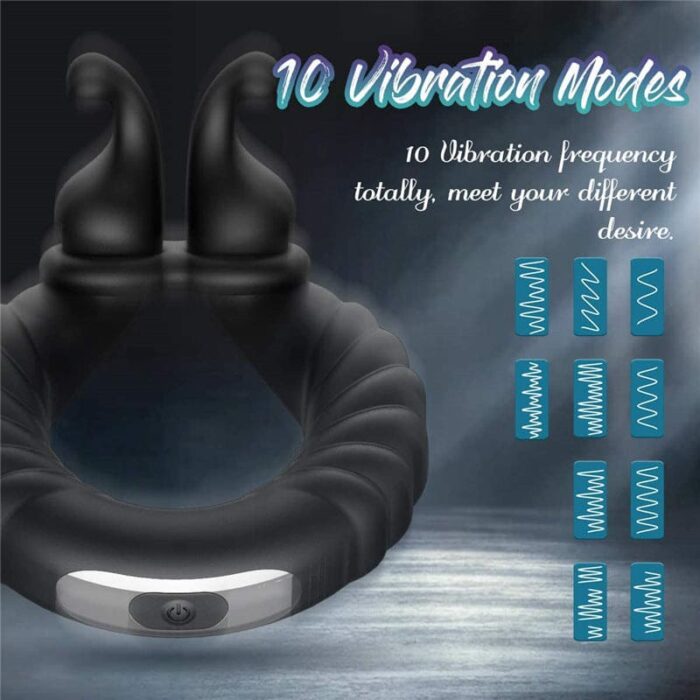 Schnecken Penisring Vibrator mit 10 Vibrationsmodi Silikon Cockring Penisinge Sexspielzeug Männer Bondage