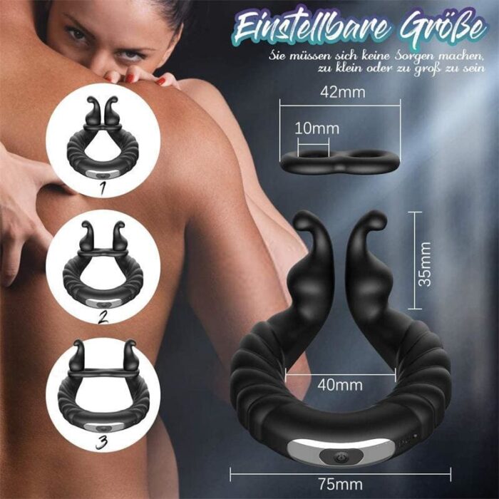 Schnecken Penisring Vibrator mit 10 Vibrationsmodi Silikon Cockring Penisinge Sexspielzeug Männer Bondage