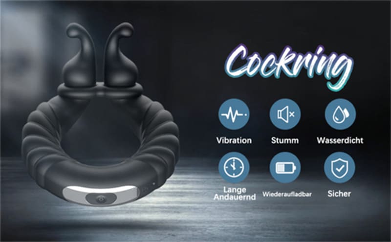 Schnecken Penisring Vibrator mit 10 Vibrationsmodi Silikon Cockring Penisinge Sexspielzeug Männer Bondage