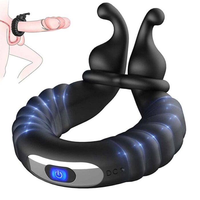 Schnecken Penisring Vibrator mit 10 Vibrationsmodi Silikon Cockring Penisinge Sexspielzeug Männer Bondage