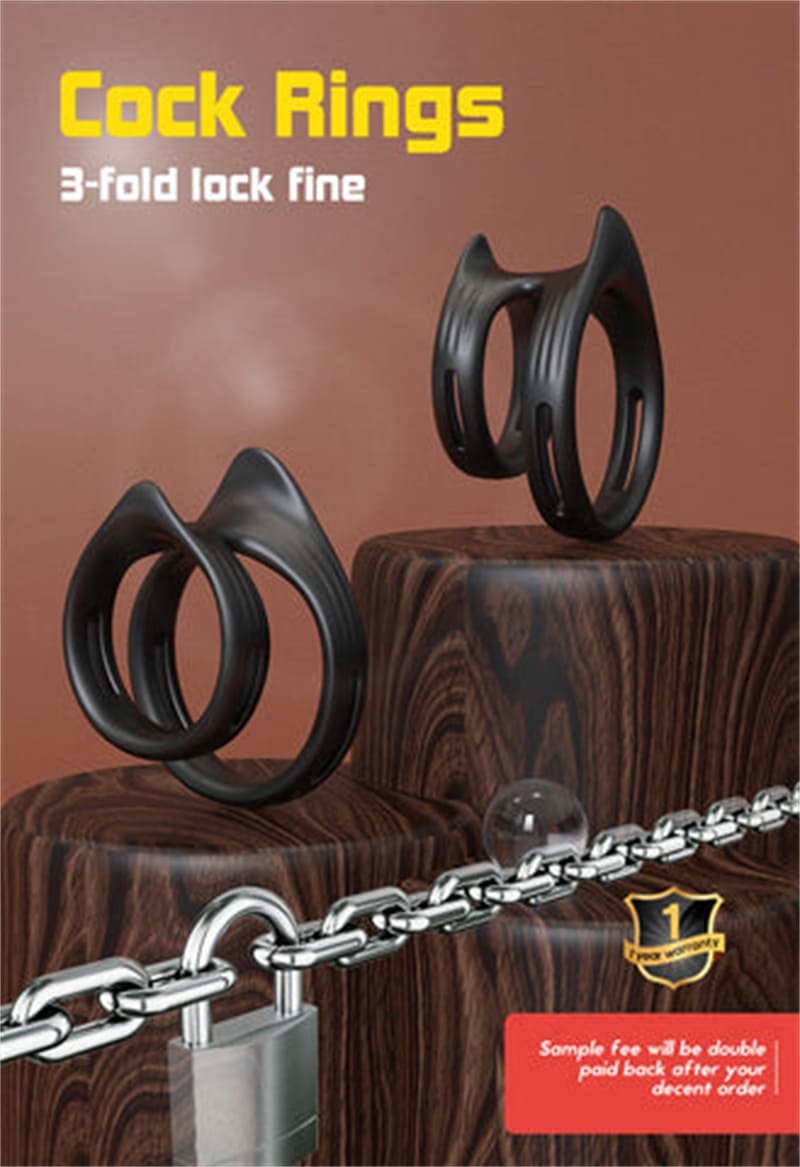 Silikon Dual Penisring Erektion Set Deluxe Cockring & Hodenringe SM Bondageset Sexspielzeug für Paare Männer