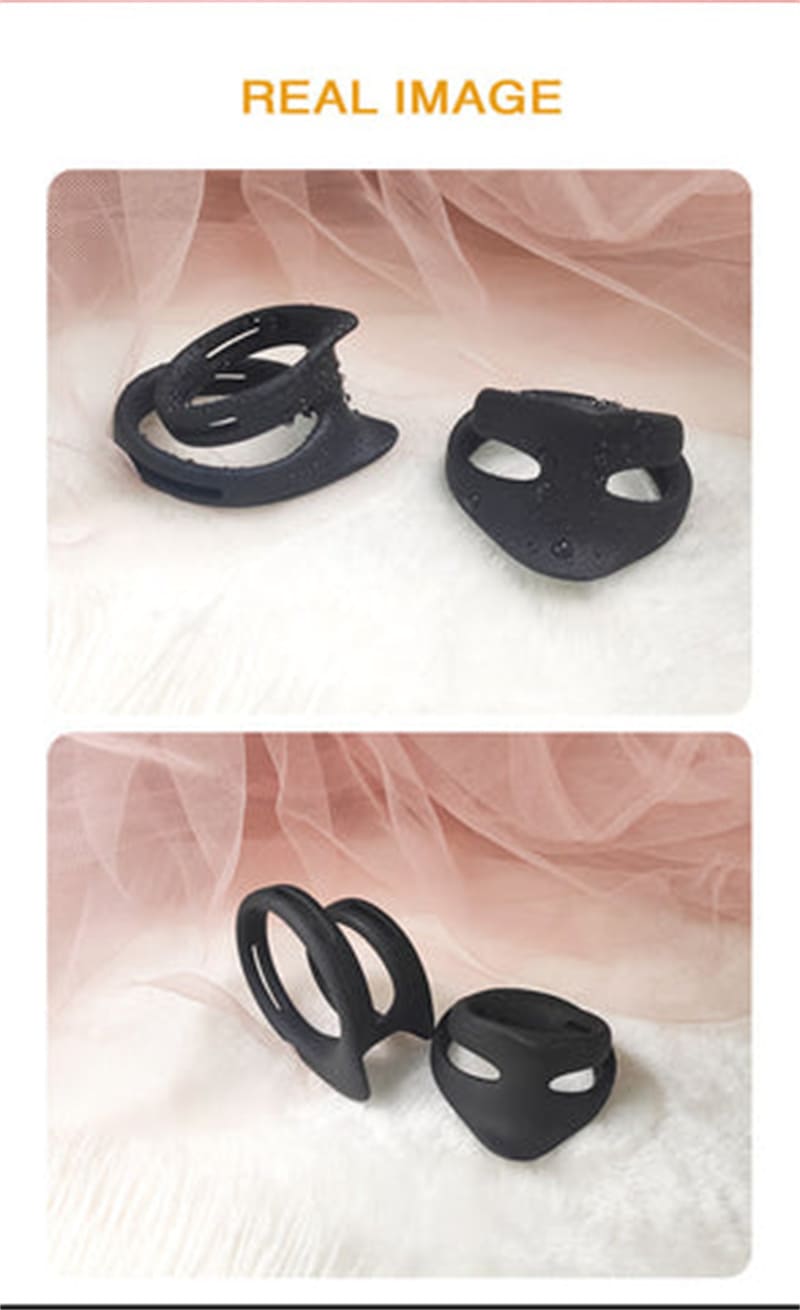 Silikon Dual Penisring Erektion Set Deluxe Cockring & Hodenringe SM Bondageset Sexspielzeug für Paare Männer