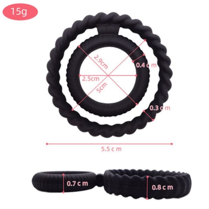 Silikon Penisring Sex Spielzeug für die Paare Erotik Cockring Dual Cockring