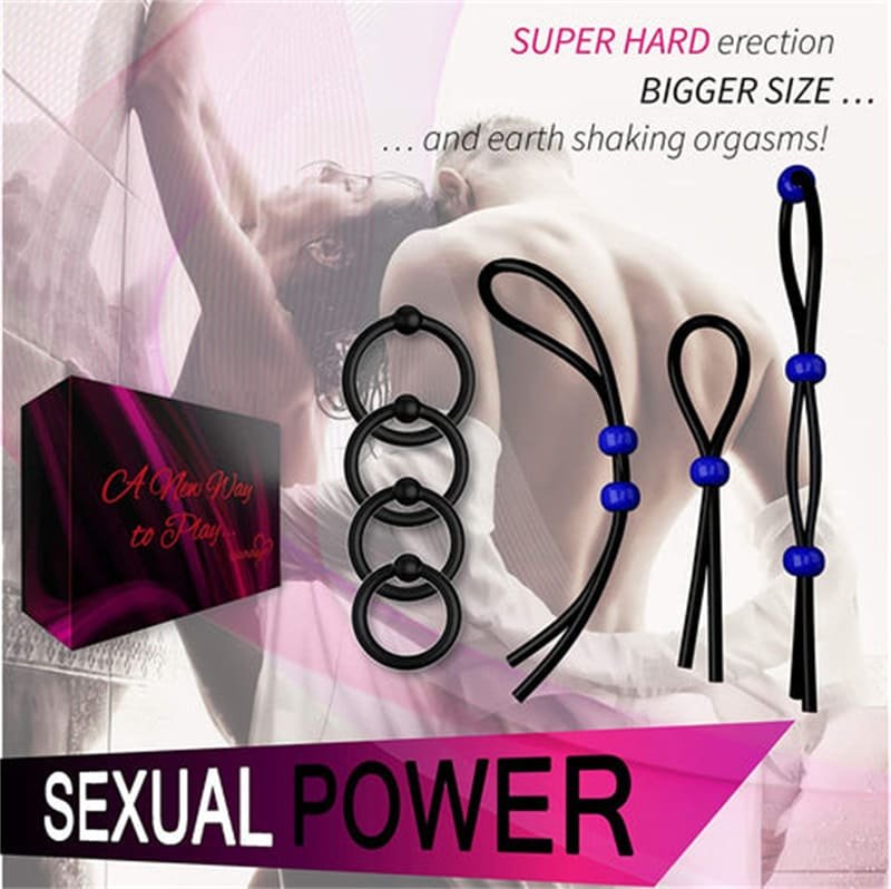 Silikon Penisringe Set Sex Spielzeug für die Paare Männer Extrem Potenzsteigerung Erektionshilfe