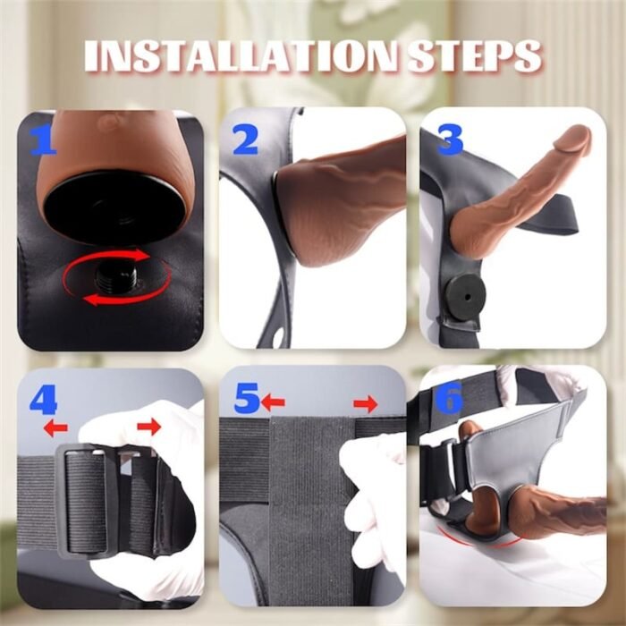 Strapon Umschnalldildo Vibratoren mit 10 Vibration 3 Stoßmodi Umschnallpenis Verstellbarer Harness Extrem SM Sex Toy Set