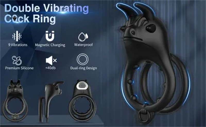 Vibrierender Penisring mit 9 Vibrationsmodi Dual Penisringe Sex Spielzeug für die Männer Paare Extrem