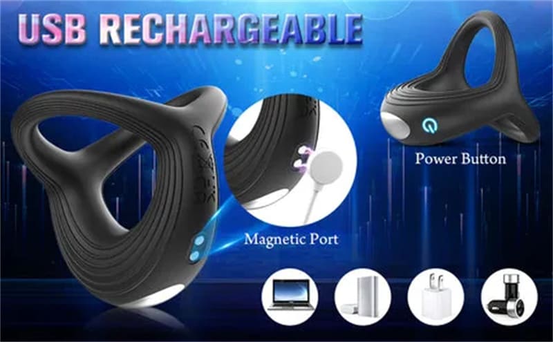 Wiederaufladbarer Penisring Vibrator mit 10 Frequenzen Vibrationsmodi Sextoys für Ihn Paare Sex